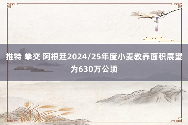 推特 拳交 阿根廷2024/25年度小麦教养面积展望为630万公顷